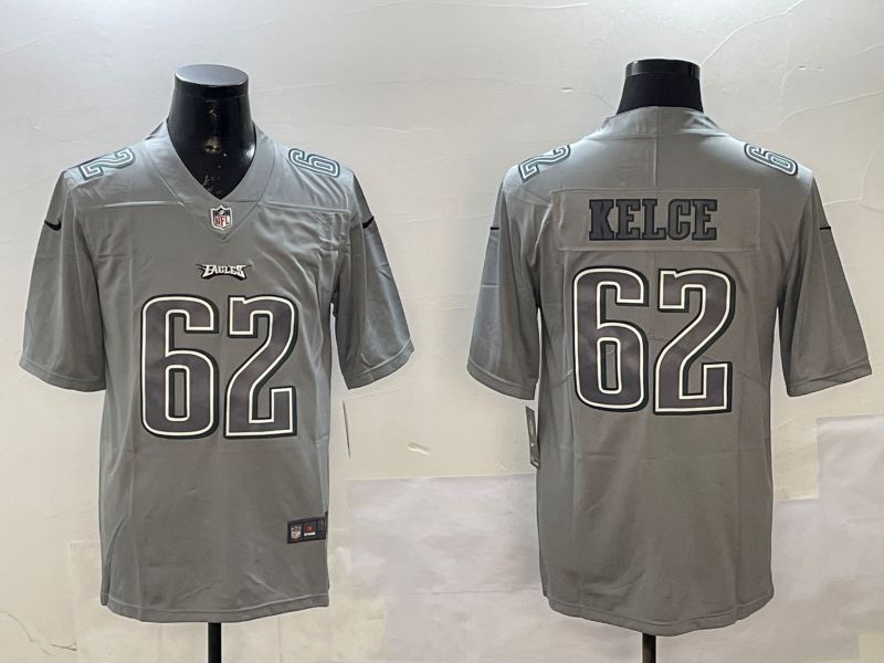 Men Philadelphia Eagles #62 Kelce Grey 2025 Nike Vapor Limited NFL Jersey style 210->philadelphia eagles->NFL Jersey